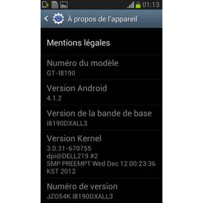 galaxy sIII mini android 4.1.2