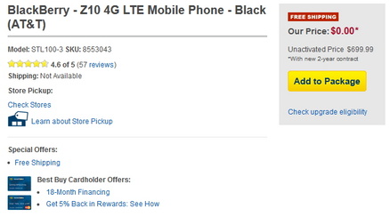 Blackberry Z10 best buy