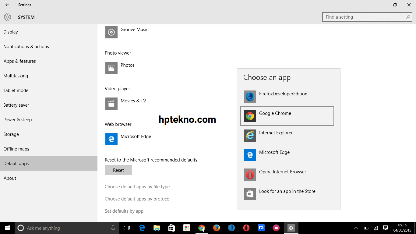 browser windows 10 default