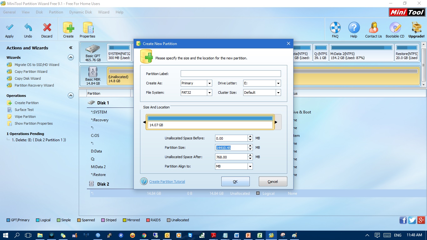 Partisi SDCARD_Create New Partition